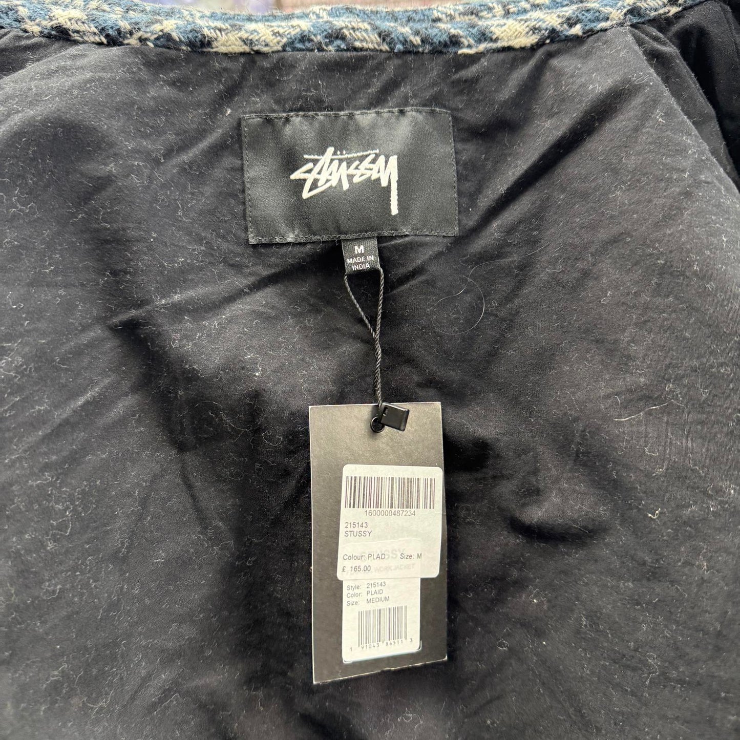STUSSY PLAID FLANNEL WORK JACKET