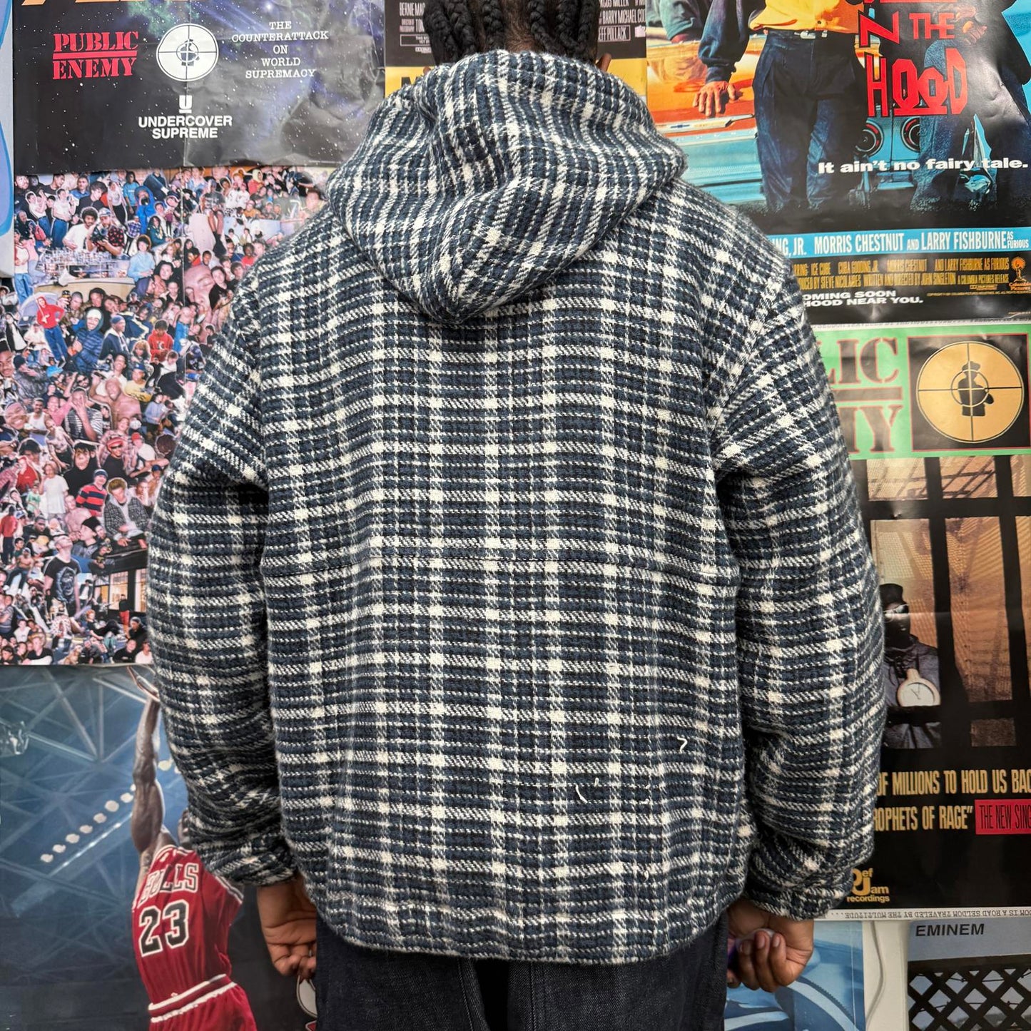 STUSSY PLAID FLANNEL WORK JACKET