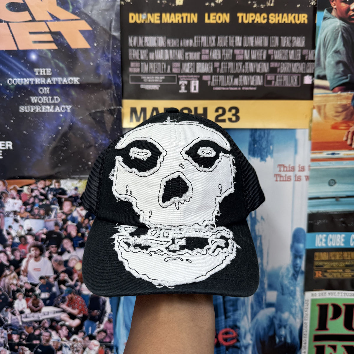 SUPREME X THE MISFITS SS26 MESH BACK BLACK CAP