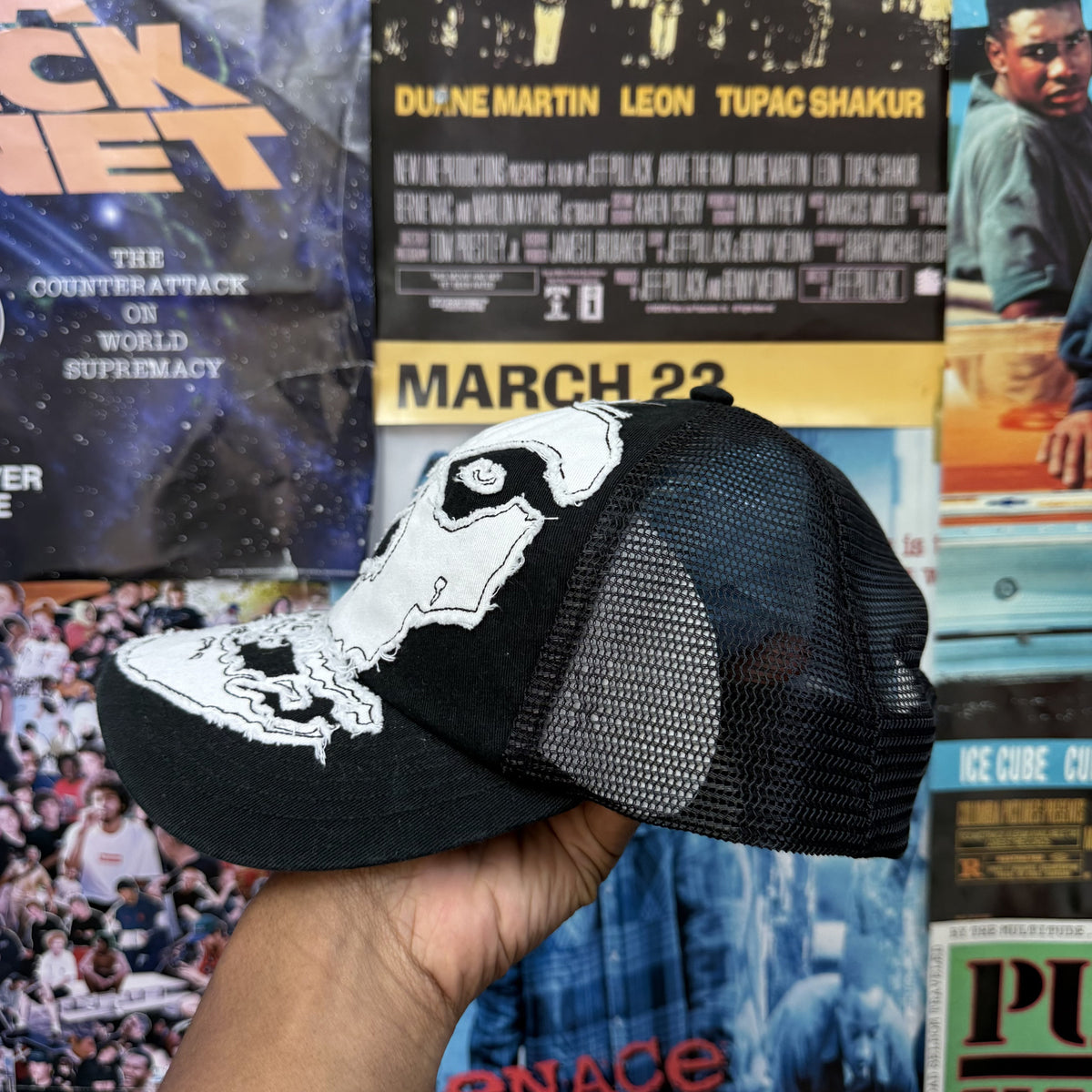 SUPREME X THE MISFITS SS26 MESH BACK BLACK CAP