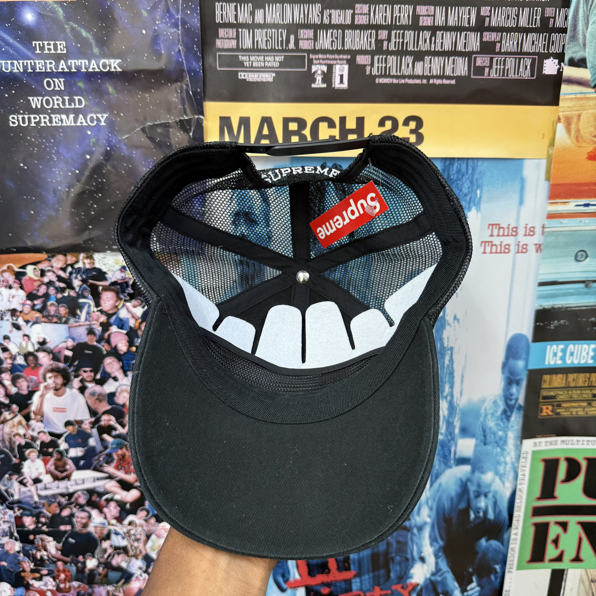 SUPREME X THE MISFITS SS26 MESH BACK BLACK CAP