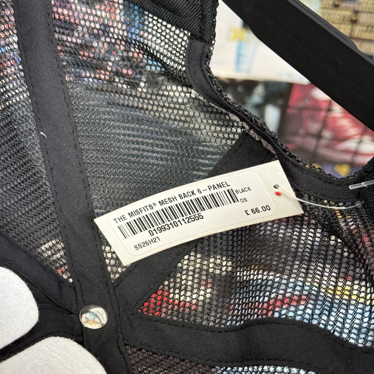 SUPREME X THE MISFITS SS26 MESH BACK BLACK CAP