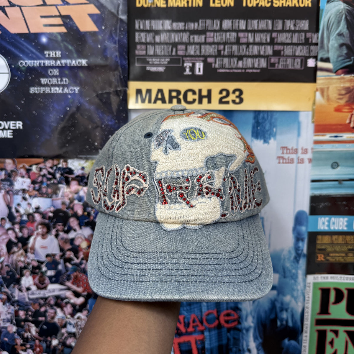 SUPREME SS26 WFST 6 PANEL DENIM CAP
