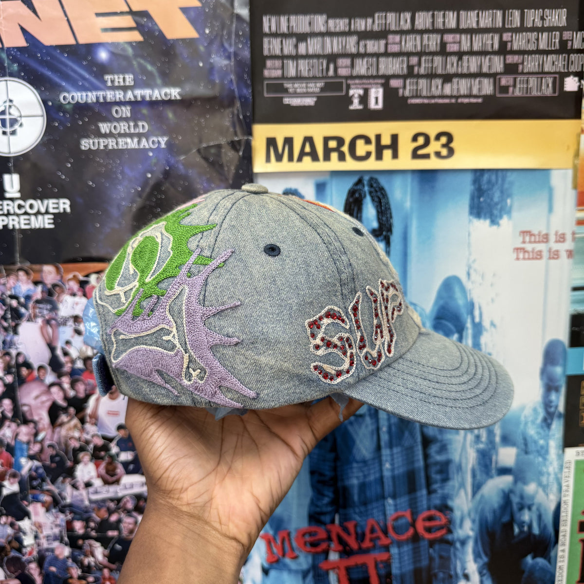 SUPREME SS26 WFST 6 PANEL DENIM CAP