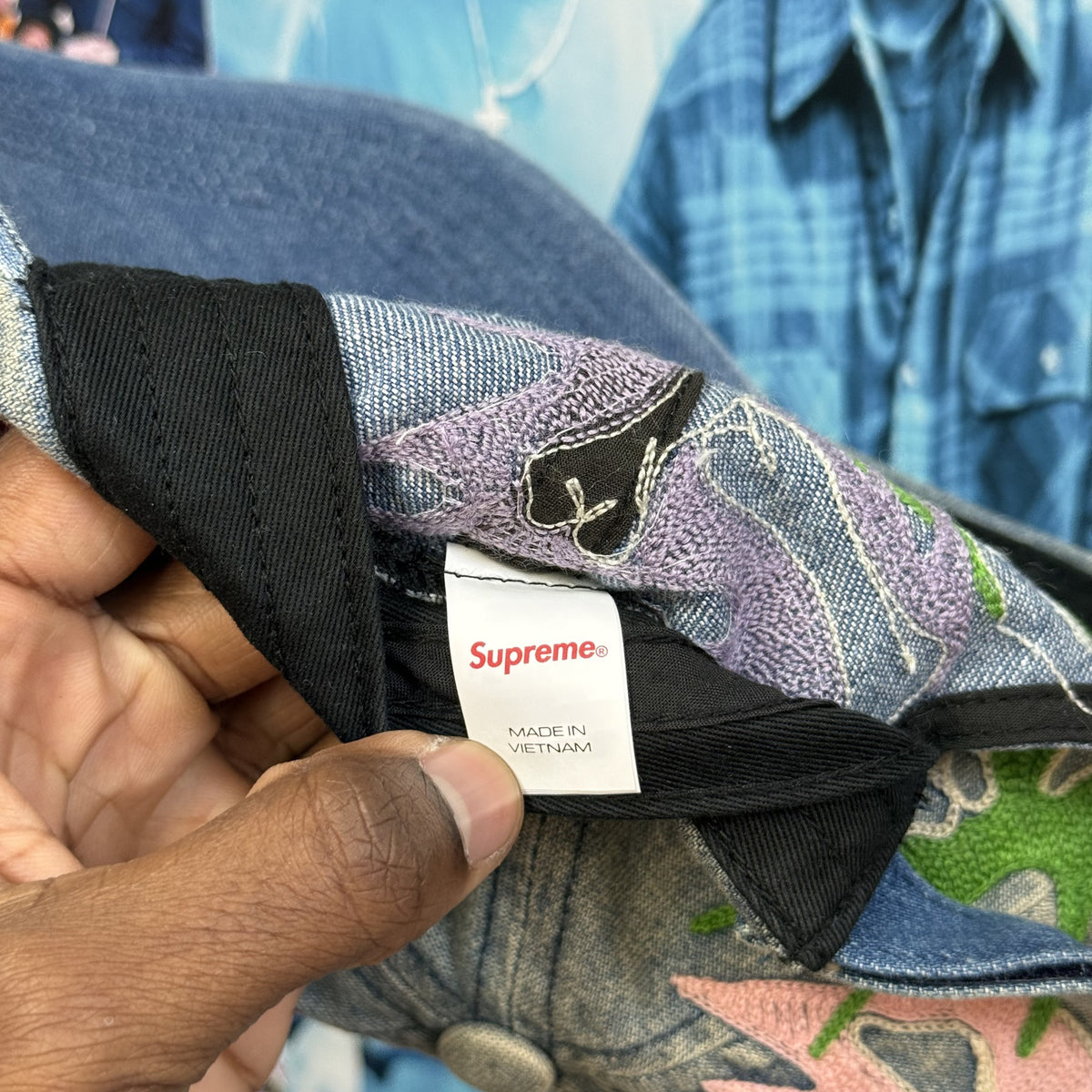 SUPREME SS26 WFST 6 PANEL DENIM CAP