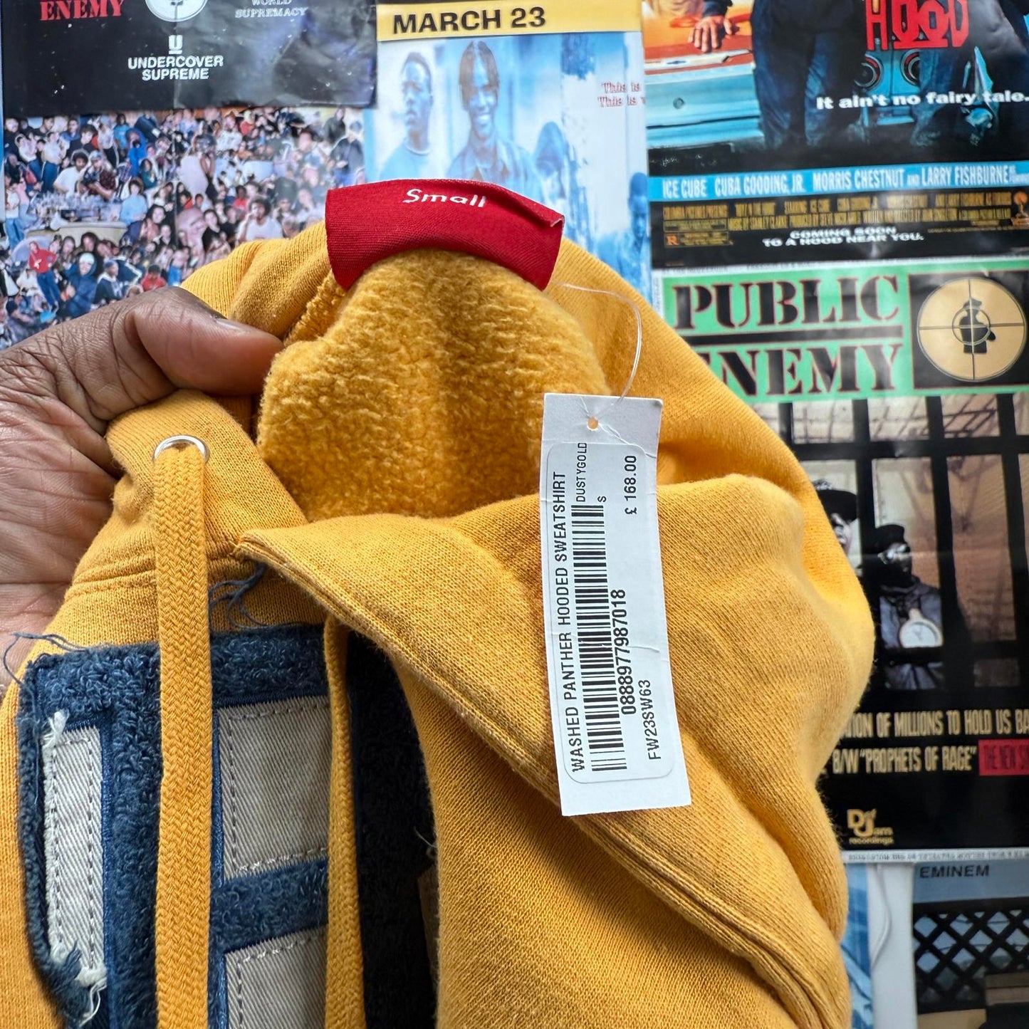 SUPREME FW23 WASHED PANTHER HOODIE