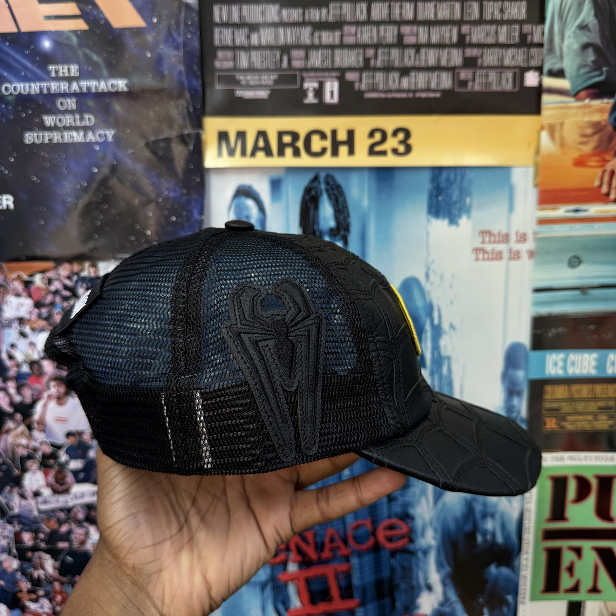 SUPREME SS26 VANSON LEATHERS SPIDERMAN MESH BACK 6 PANEL CAP