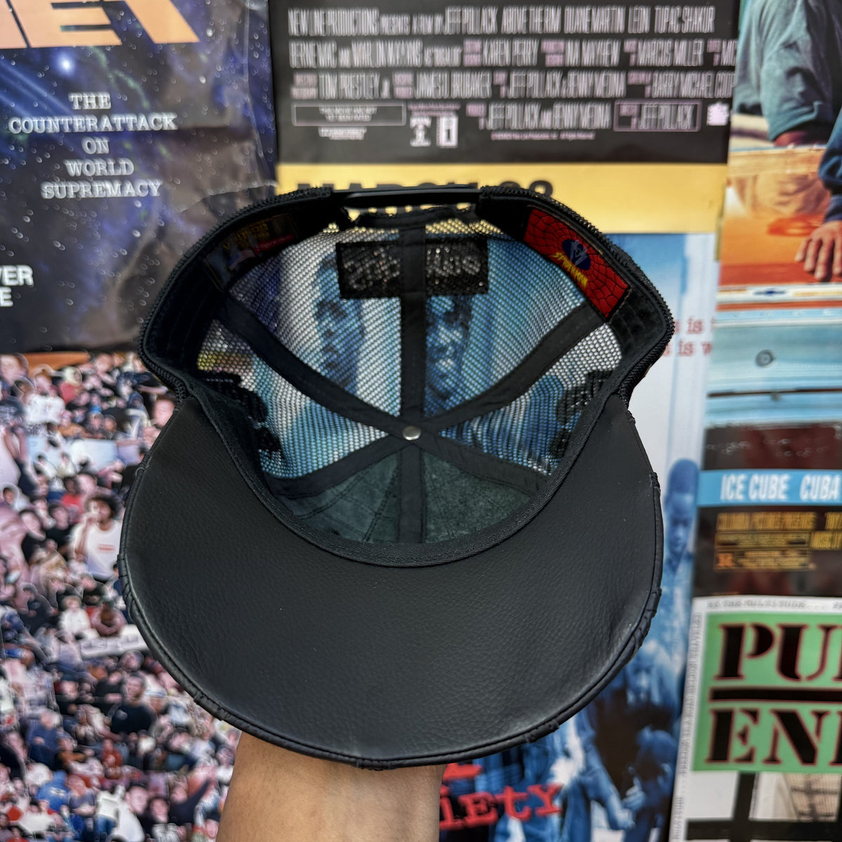 SUPREME SS26 VANSON LEATHERS SPIDERMAN MESH BACK 6 PANEL CAP
