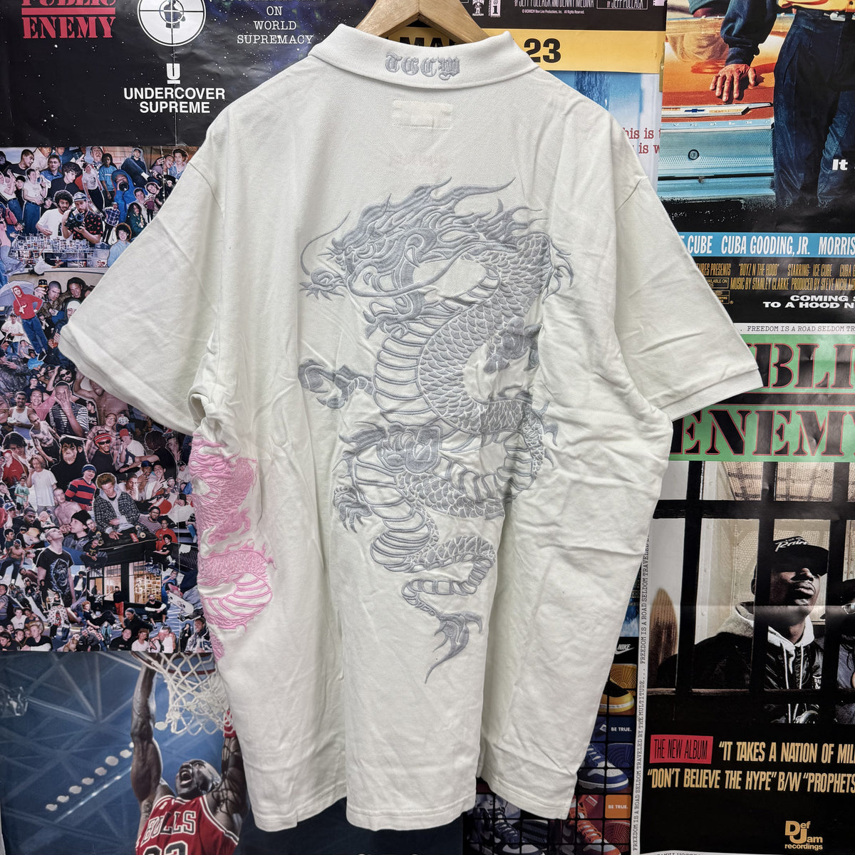 SUPREME SS26 THE GREAT CHINA WALL DRAGON POLO WHITE