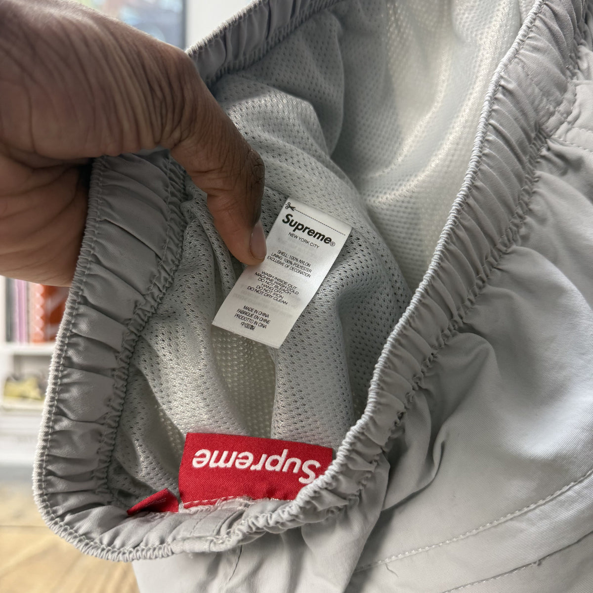 SUPREME FW24 GREY SPELLOUT EMBROIDERY TRACK BOTTOMS