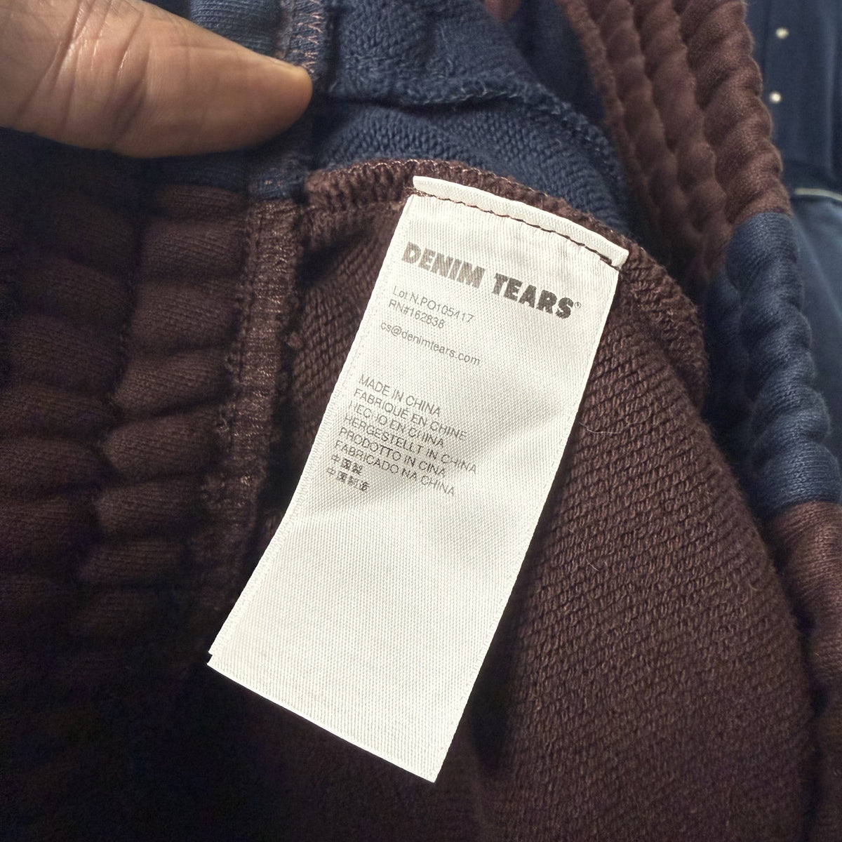 DENIM TEARS BROWN AND BLUE SHORTS