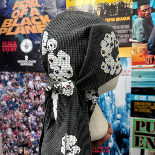 DENIM TEARS SS24 RHINESTONE COTTON WREATH DURAG