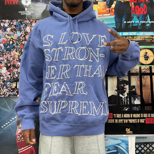 SUPREME SS23 STRONGER THAN FEAR HOODIE