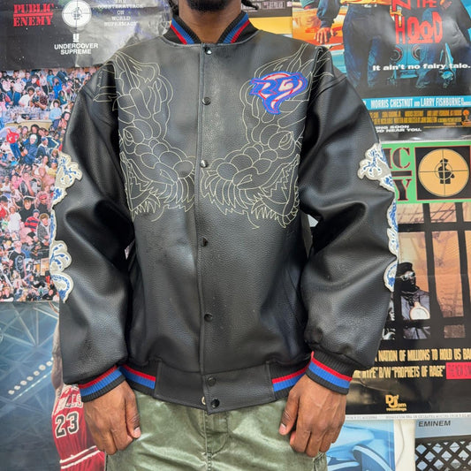 RAW BLUE VINTAGE LEATHER VARSITY JACKET