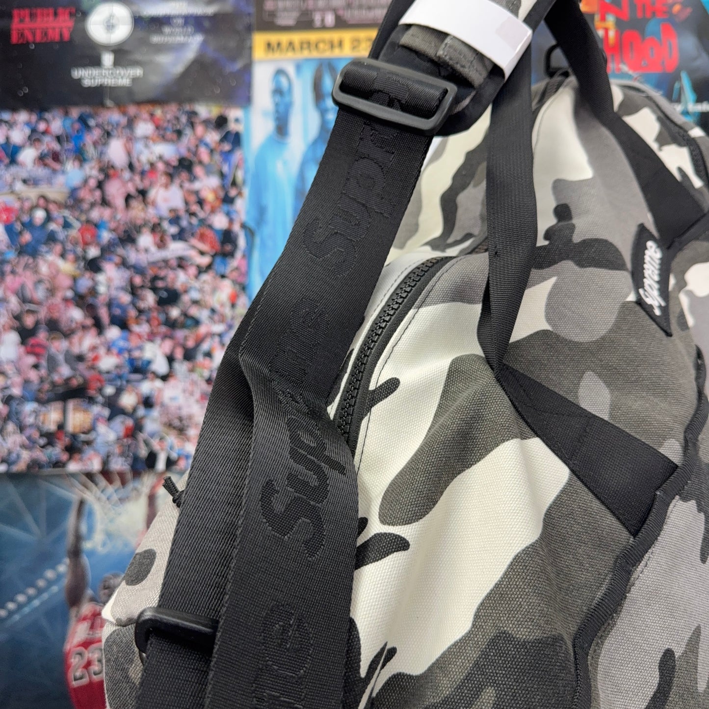 SUPREME SS25 SNOWCAMO DUFFLE BAG