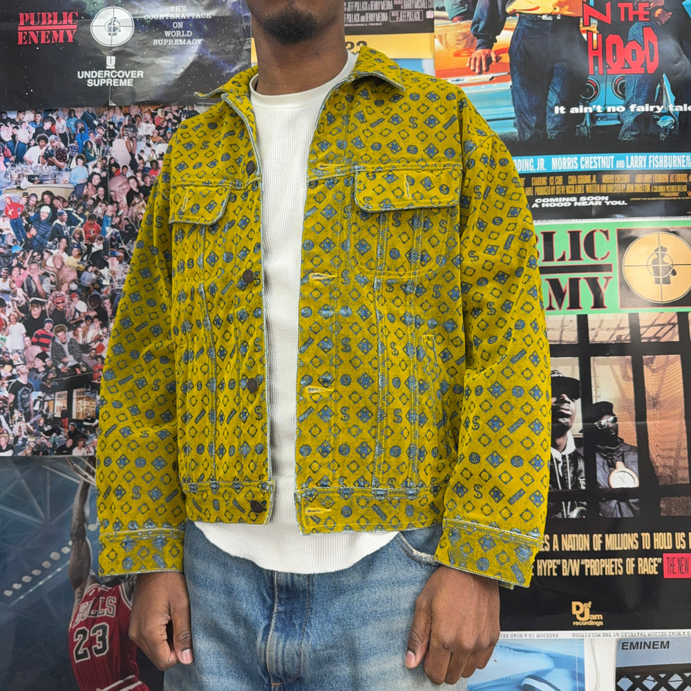 SUPREME SS24 FLOCKED DENIM TRUCKER JACKET