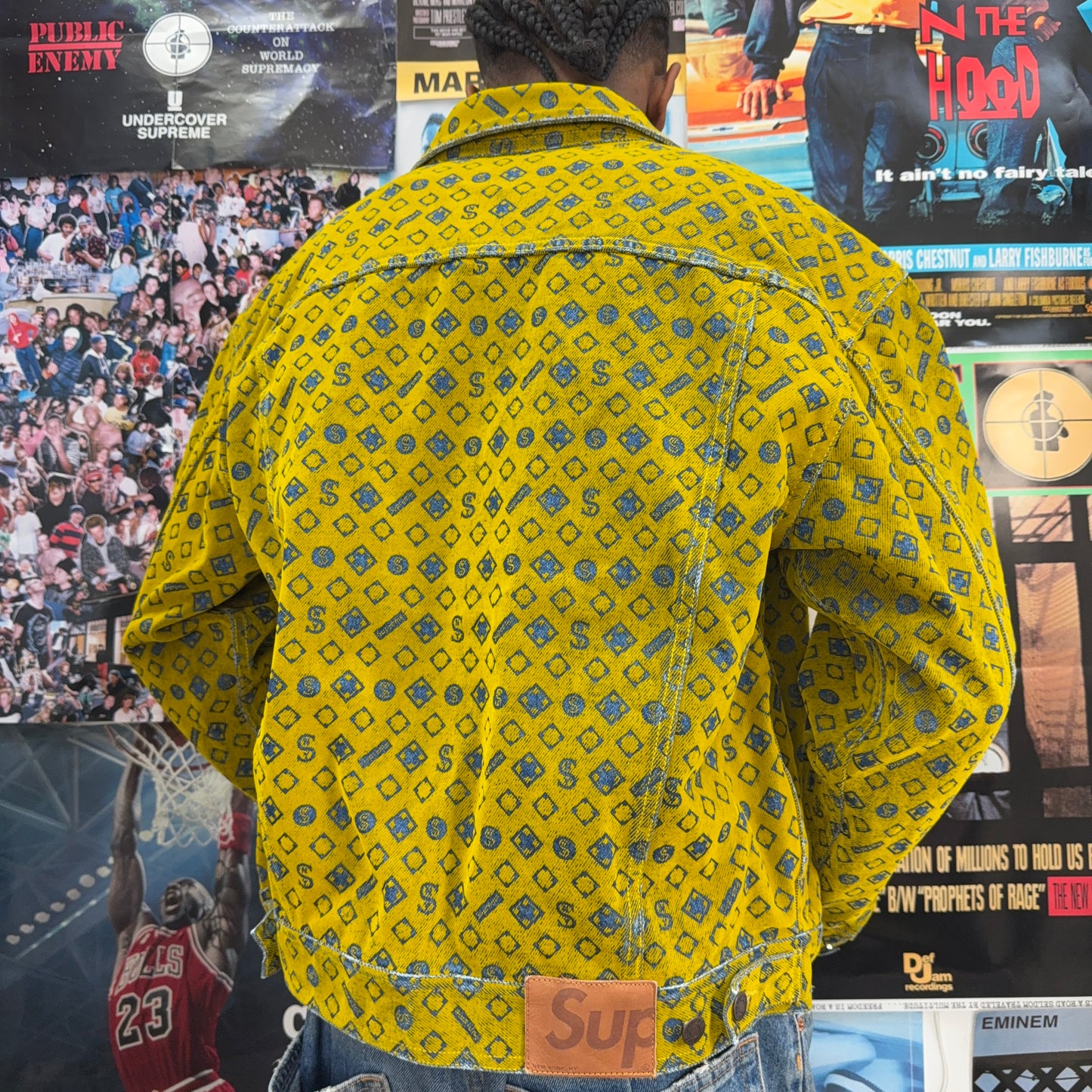 SUPREME SS24 FLOCKED DENIM TRUCKER JACKET