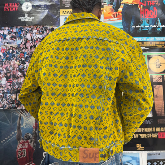 SUPREME SS24 FLOCKED DENIM TRUCKER JACKET