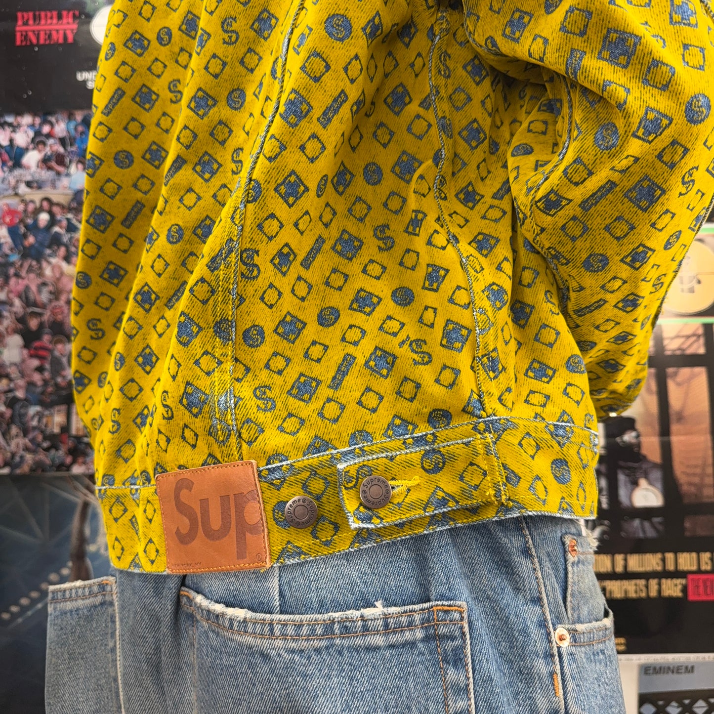 SUPREME SS24 FLOCKED DENIM TRUCKER JACKET