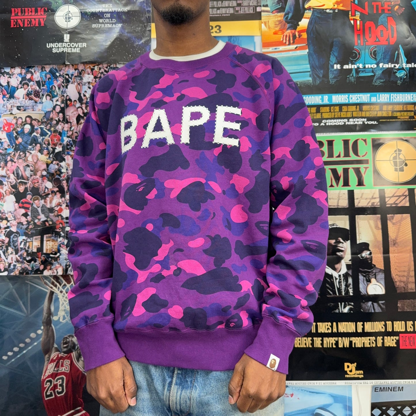 BAPE RHINESTONE CAMO CREWNECK