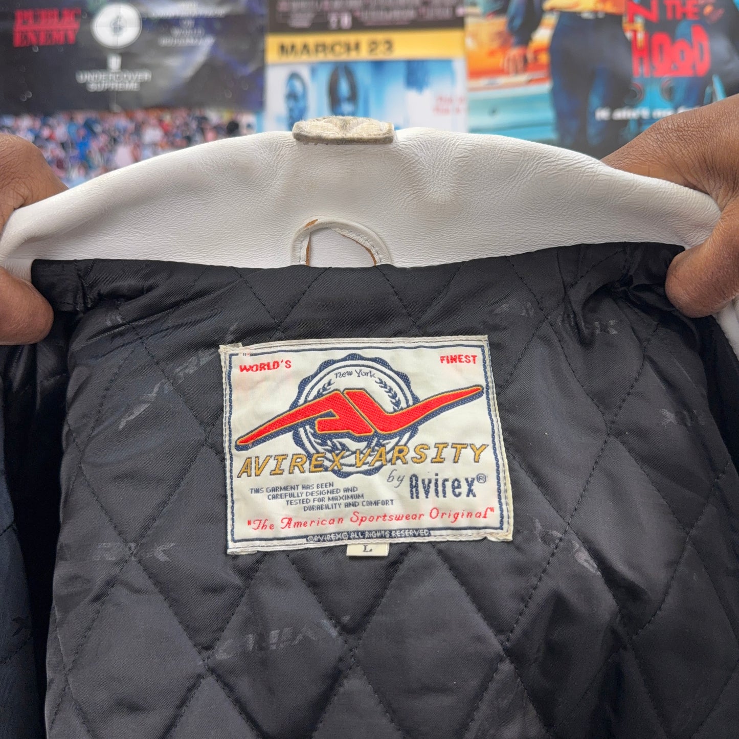 AVIREX 90s LEATHER VARSITY JACKET