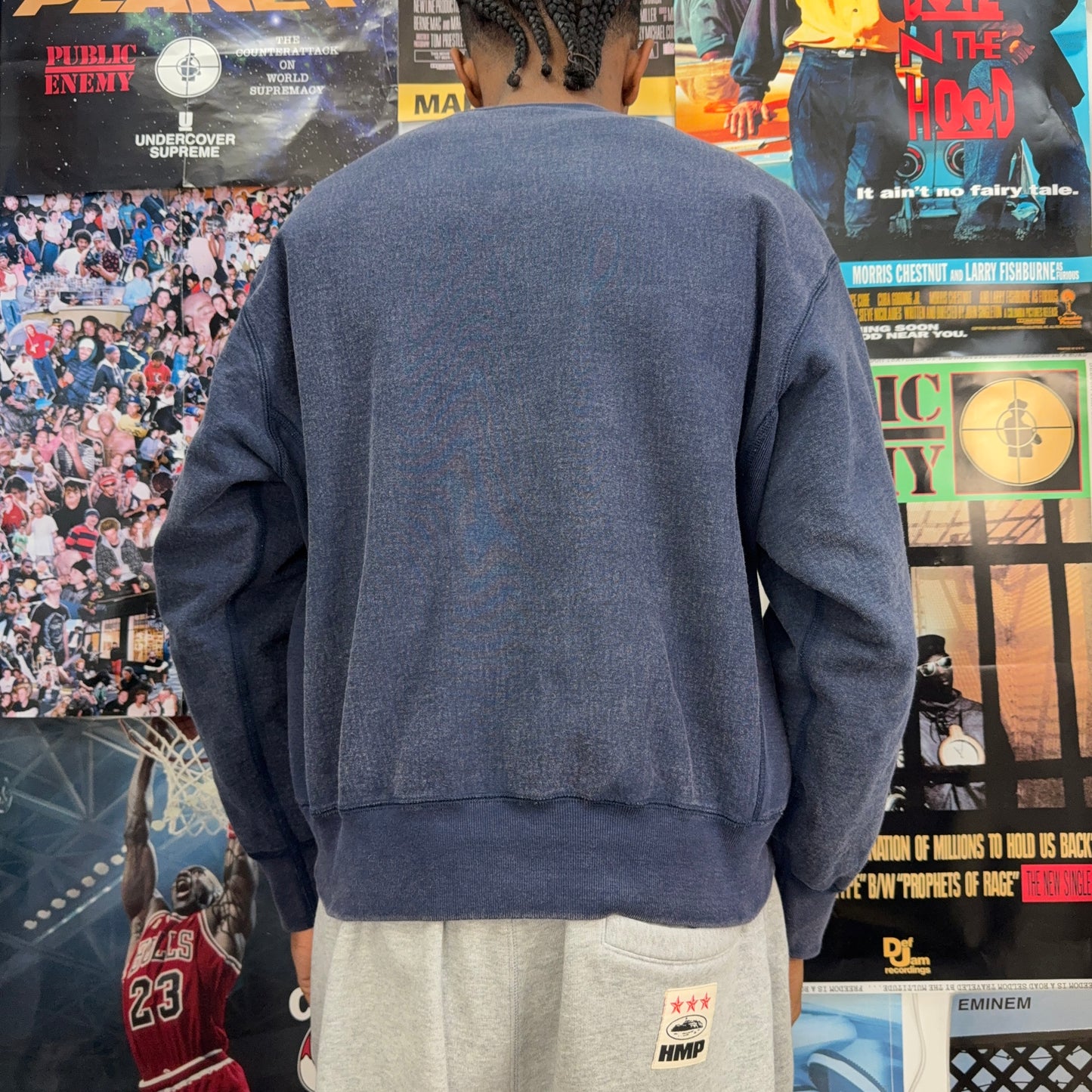 SUPREME SS25 NAVY BOX LOGO CREWNECK