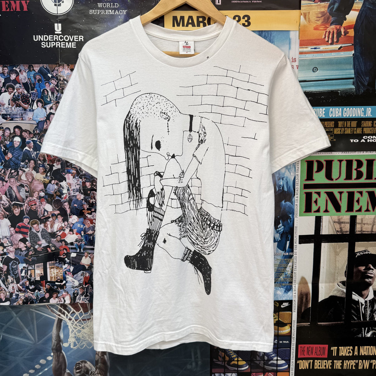 SUPREME Y'S BY YOHJI YAMAMOTO THINKER WHITE TEE