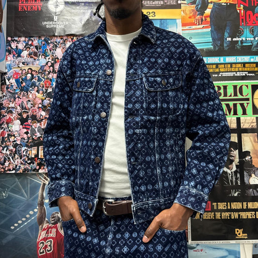 SUPREME SS24 FLOCKED DENIM TRUCKER JACKET