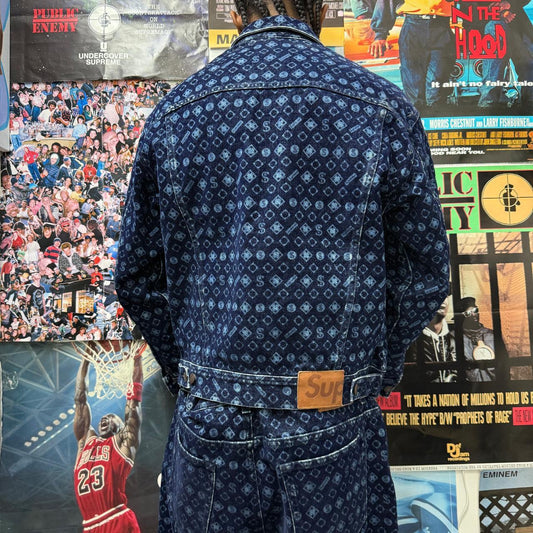 SUPREME SS24 FLOCKED DENIM TRUCKER JACKET