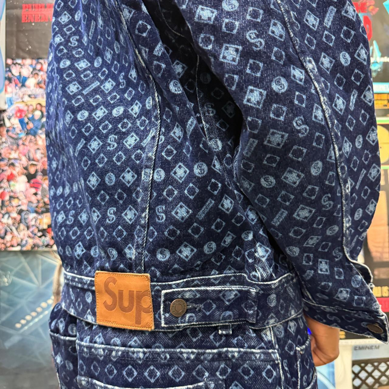 SUPREME SS24 FLOCKED DENIM TRUCKER JACKET