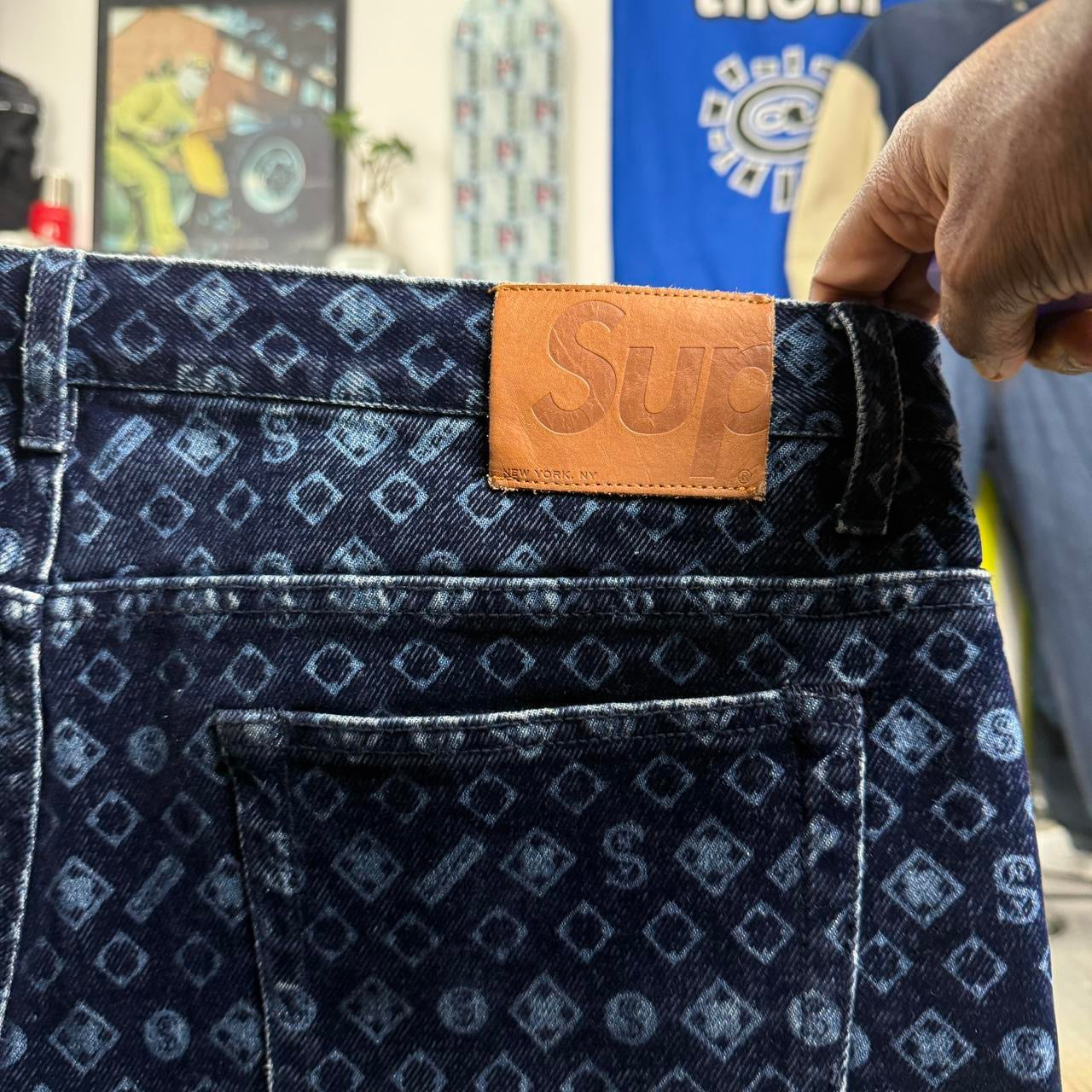 SUPREME FW24 FLOCKED LOOOSE FIT JEANS