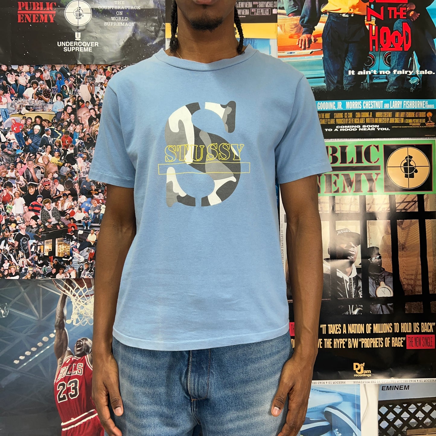 STUSSY 2000s BLUE TEE