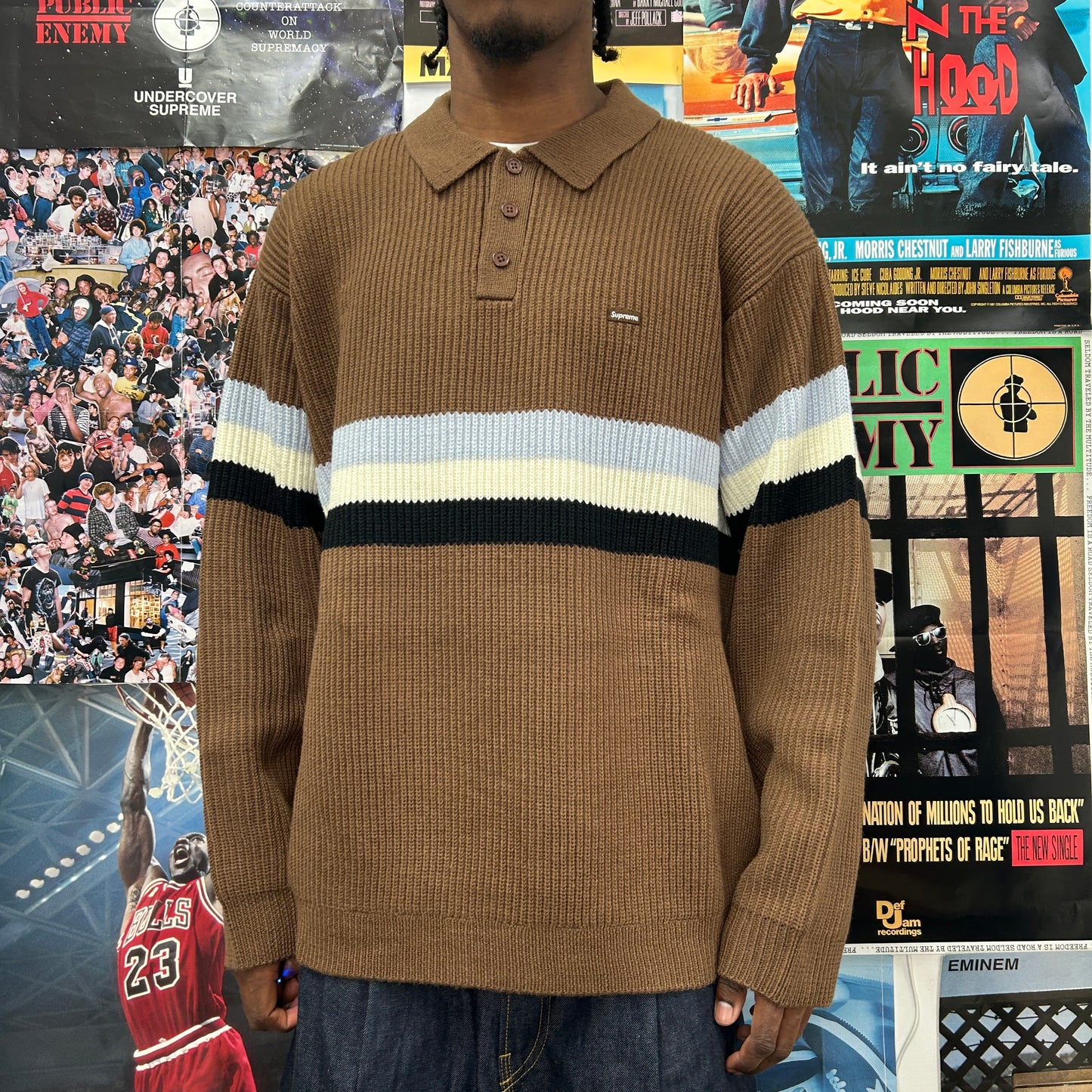 SUPREME FW23 SMALL BOX POLO SWEATER