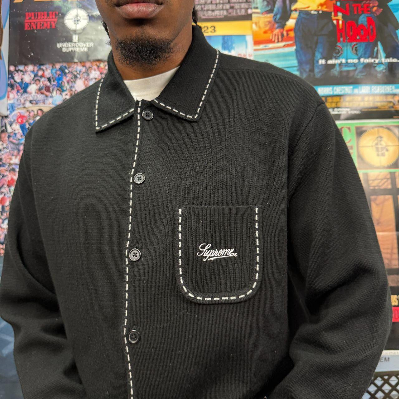 SUPREME SS22 CONTRAST STITCH BUTTON UP KNIT