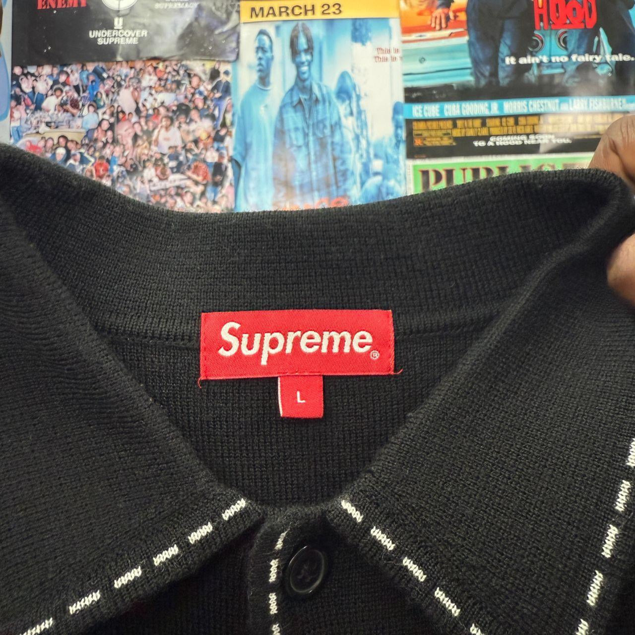 SUPREME SS22 CONTRAST STITCH BUTTON UP KNIT