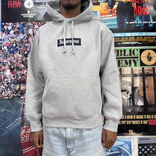 SUPREME FW25 GREY BOX LOGO HOODED SWEATSHIRT