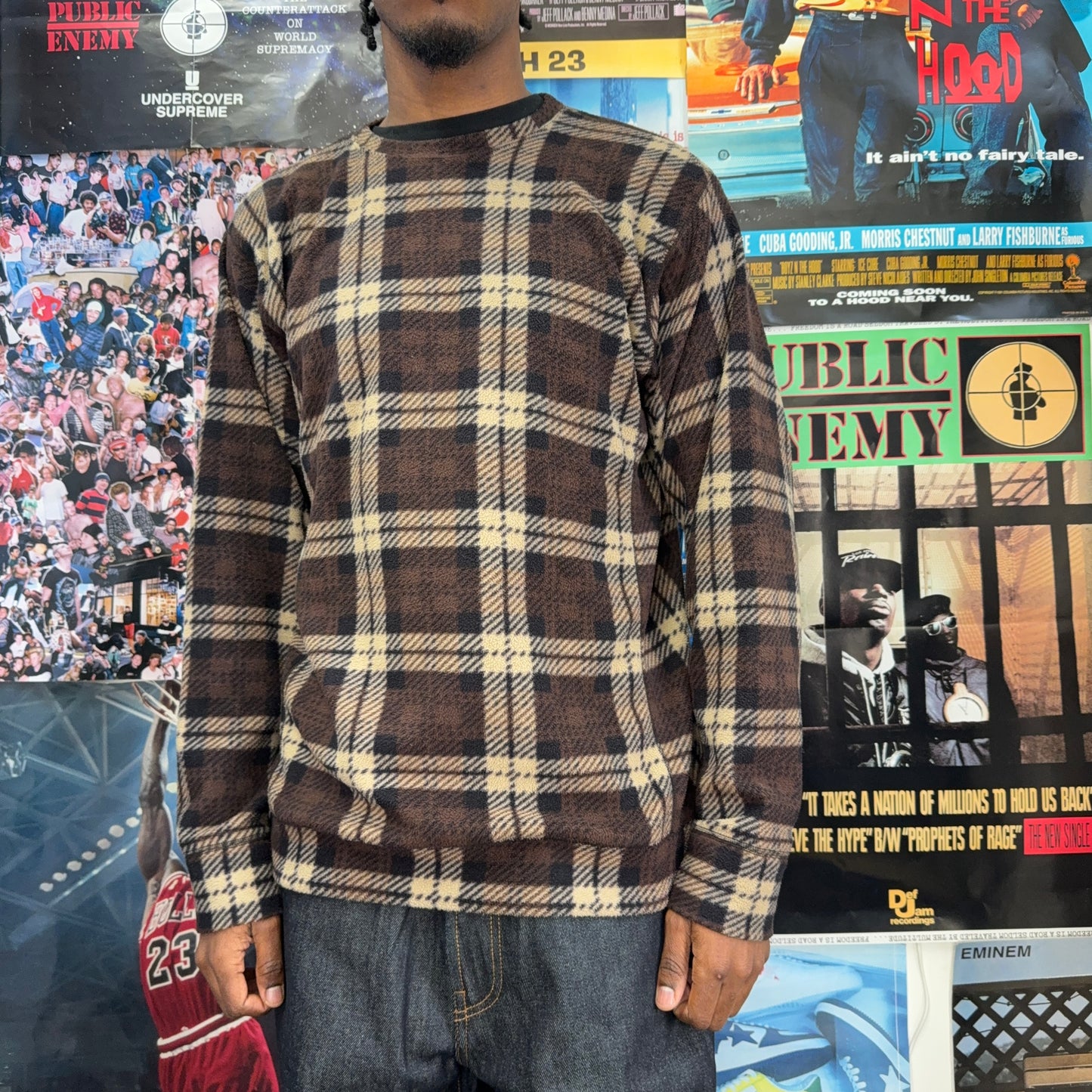 SUPREME EARLY 2000s CHECK FLEECE TOP