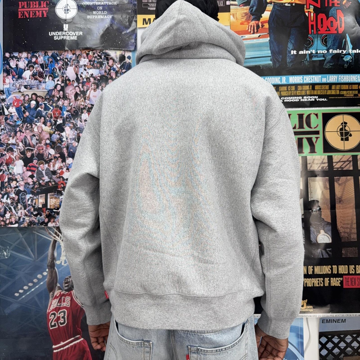 SUPREME FW25 GREY BOX LOGO HOODED SWEATSHIRT
