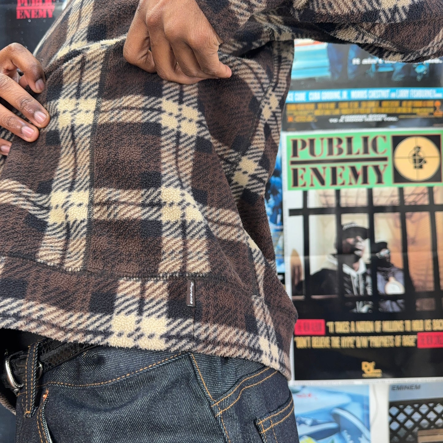 SUPREME EARLY 2000s CHECK FLEECE TOP