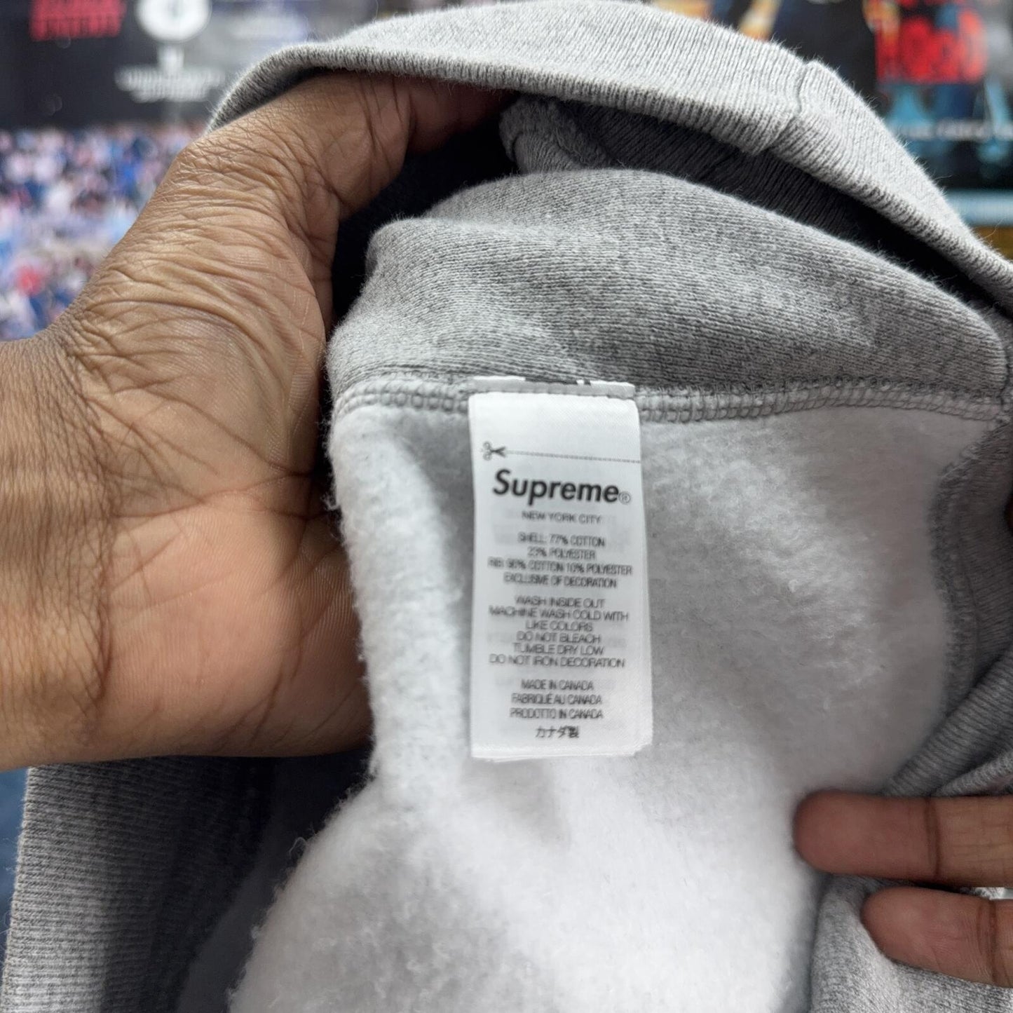 SUPREME FW25 GREY BOX LOGO HOODED SWEATSHIRT