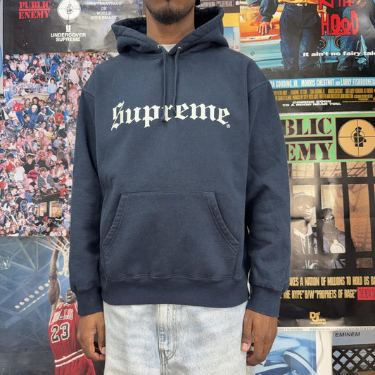 SUPREME FW25 WASHED OLD ENGLISH HOODIE