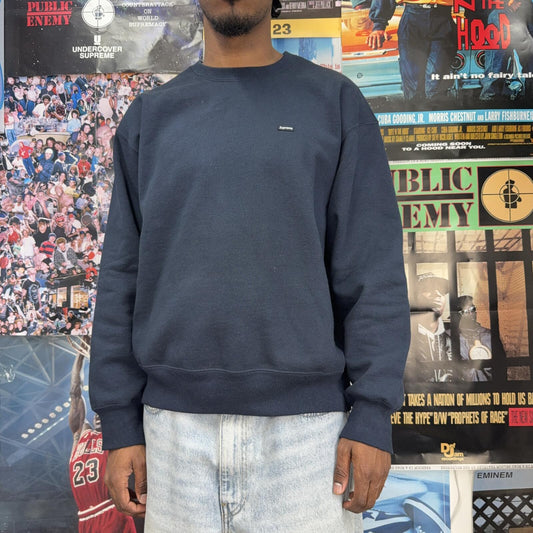 SUPREME FW25 SMALL BOX NAVY CREWNECK