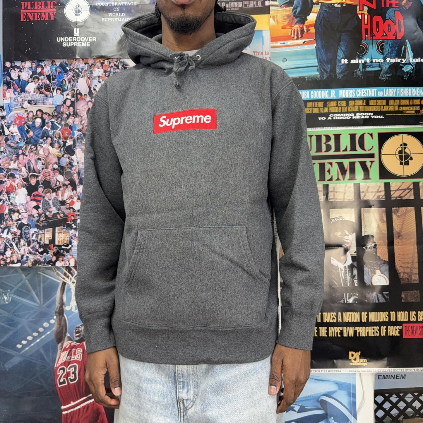 SUPREME FW21 DARK GREY BOX LOGO HOODIE