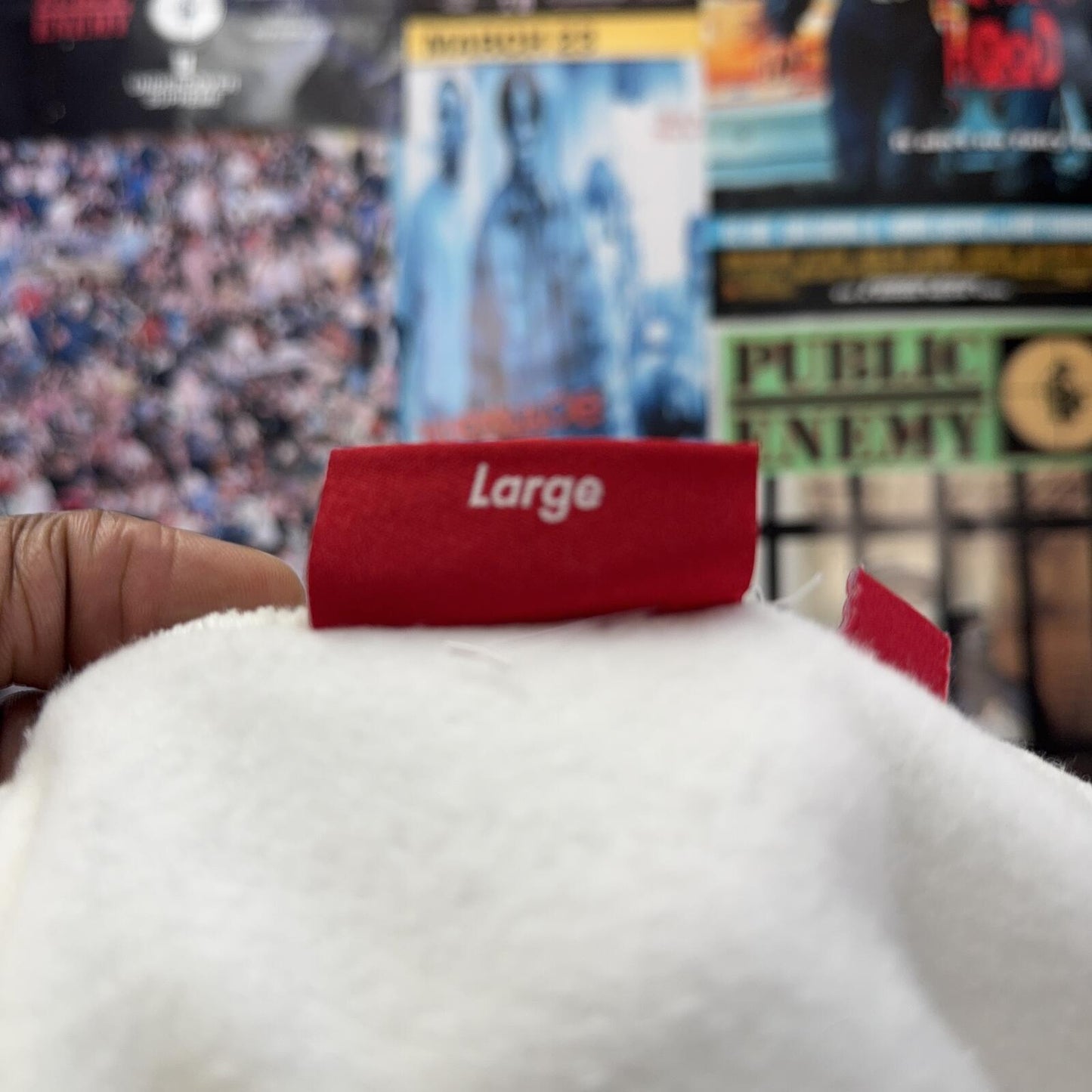 SUPREME SS25 WASHED WHITE BOX LOGO CREWNECK
