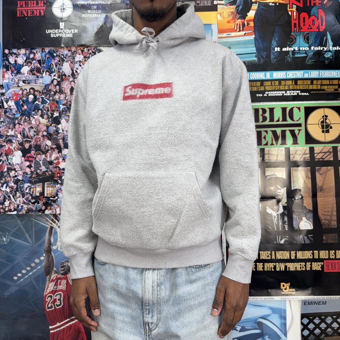 SUPREME SS23 INSIDE OUT GREY BOX LOGO HOODIE