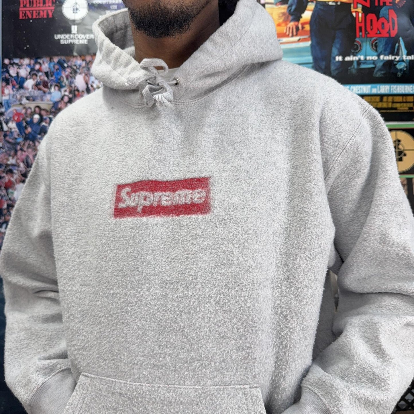 SUPREME SS23 INSIDE OUT GREY BOX LOGO HOODIE