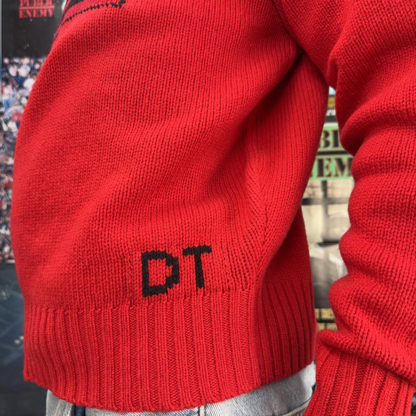 DENIM TEARS 1619 PAN AFRICAN FLAG RED KNIT SWEATER
