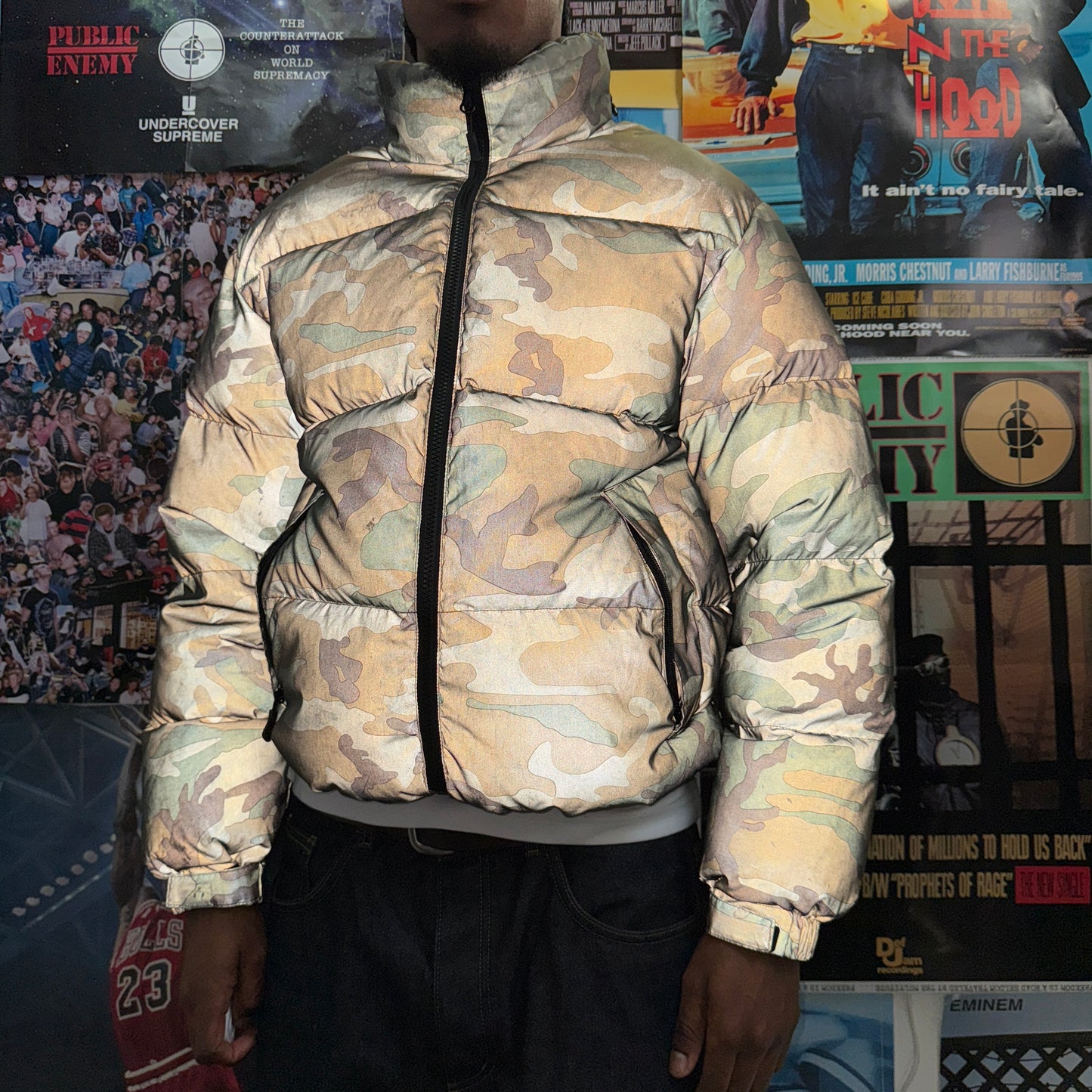 SUPREME FW18 REFLECTIVE CAMO DOWN JACKET