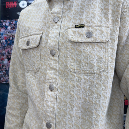 SUPREME FW21 MONOGRAM DENIM SHIRT