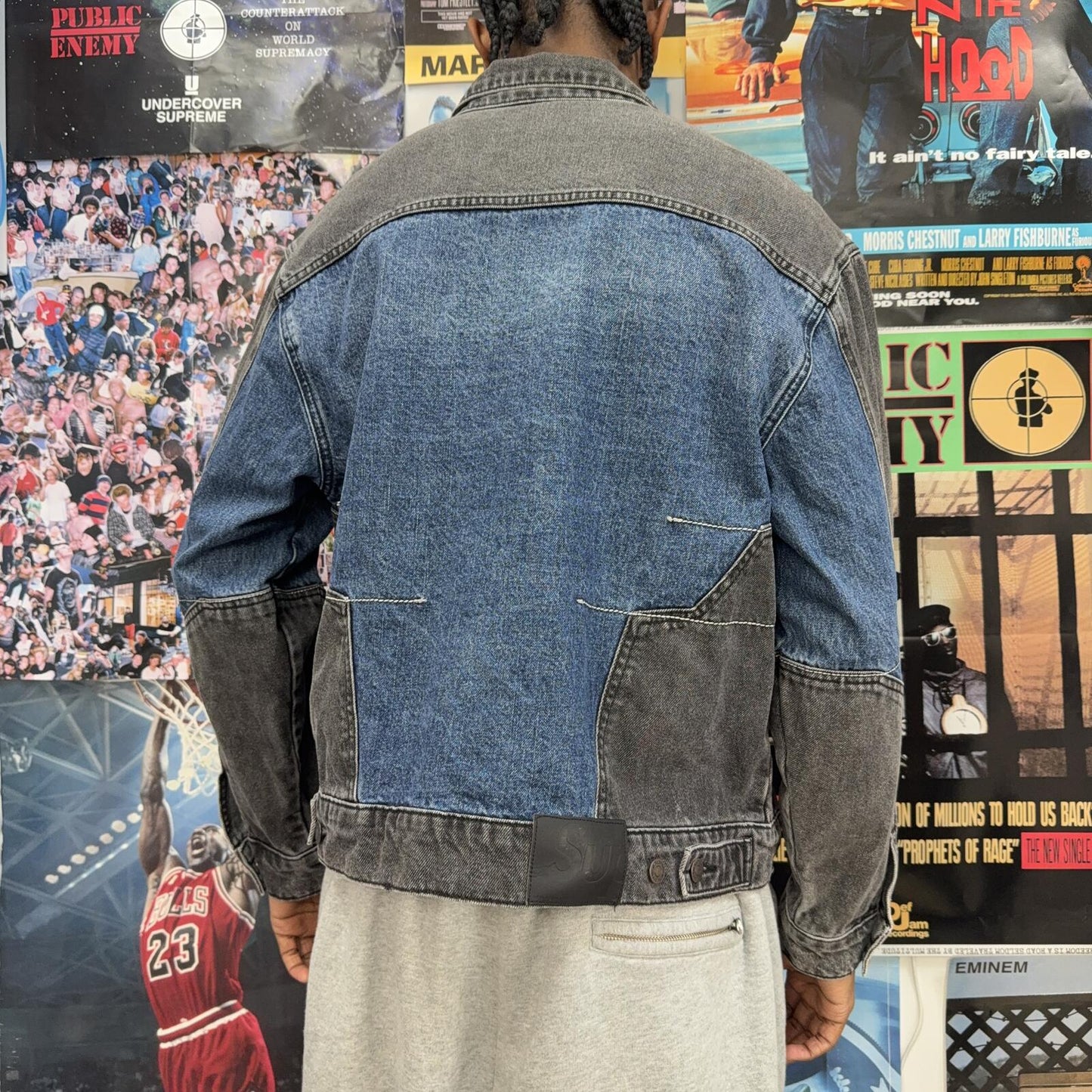 SUPREME FW22 2 TONE PANELED DENIM JACKET